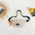 Borsello beige da bambino con cerniere arancioni e logo Sport Fashion - Bianco