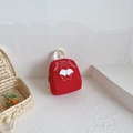 Mini red kids backpack with cute plush wings and white bear print for travel - Small / Red