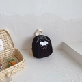 Black toddler backpack with cute white wings and bear graphic in high density canvas - Small / Black