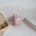 Pink toddler canvas backpack with 3D angel wings and bear print for girls - Small / Pink