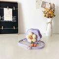 Schattige lavendelkleurige bloemvormige crossbodytas van PU-leer met pluche bloemdetail - Paars