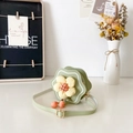 Cute green flower-shaped mini crossbody bag for girls with adjustable strap - Green