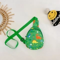 Groene borsttas voor kinderen met dinosaurusprint en verstelbare nylon schouderriem - Groen