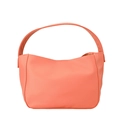 Modieuze koraalroze crossbodytas voor meisjes met witte stiksels en textuurleer - Oranje