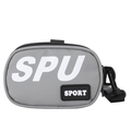 Graue Nylon-Gürteltasche für Jungen mit SPORT-Patches und einem langlebigen Gurt - Grau