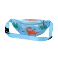 Blue kids fanny pack with cartoon dinosaur prints and adjustable strap for boys and girls - Dinosaur Style Light Blue
