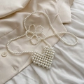 Fashionable heart-shaped pearl crossbody bag for girls with matching pearl bead chain - Pearl Heart