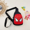 Cool Spider-Man style kids chest bag in red and black with iridescent eye patches - Black