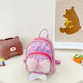 Mochila rosa de lentejuelas para niña con lazo de malla y cola de sirena - Rosa Rojo
