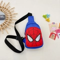 Spider-Man themed kids chest bag in red and blue nylon with reflective eye detail - Blue