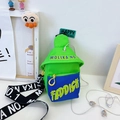 Bolso bandolera infantil verde neón y azul real con letras FADDISH y correa - Verde