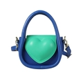 Mini bolso bandolera para niña con diseño bicolor azul y verde y detalle de corazón - Verde y Azul