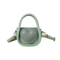 Minibolso bandolera para niña verde menta y gris con un gran corazón en relieve 3D - Verde