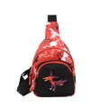 Marsupio rosso per bambini con stampa di dinosauro e tracolla in nylon nero regolabile - Rosso