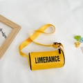 Borsa a tracolla cilindrica gialla per bambini con scritta Limerance e cinturino - Giallo