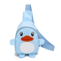 Marsupio bimbi azzurro a forma di papera con tracolla regolabile e design a cartoni - Blu