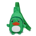 Simpatico borsello a tracolla a forma di papera verde in nylon per bambini - Verde