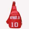 Borsa a tracolla rossa per bambini in nylon impermeabile con stampa Neymar Jr 10 - Rosso