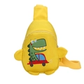 Cute yellow dinosaur cartoon chest bag for kids with adjustable shoulder strap - Yellow
