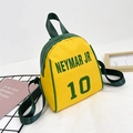 Mini shell backpack for kids in yellow and green with Neymar JR 10 letter print - Yellow
