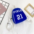 Royal blue mini shell backpack featuring white Pirlo 21 sports print and adjustable straps - Sky Blue