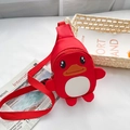 Rode cartoon eend kinderborsttas met verstelbare riem gemaakt van duurzaam nylon - Rood