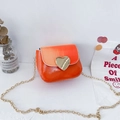 Mini sac bandoulière pour enfants en dégradé orange avec fermoir coeur doré - Orange