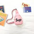 Sac bandoulière rose en nylon pour enfants avec imprimé Sup et sangle réglable - Rose