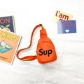 Sac de poitrine pour enfants en nylon orange avec imprimé Sup et sangle - Orange