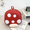 Süßer roter Pilz-Kindergartenrucksack mit weißen Punkten und Reißverschluss - Rot