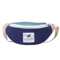 Kids color-block crossbody chest bag with adjustable strap in navy and green - Blue