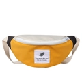 Kids sports waist bag with color-block ginger yellow and white design for boys and girls - Yellow