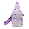 Paarse crossbodytas voor kinderen met kleurrijke eenhoorn- en regenboogprints - Paars