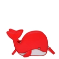 Simpatica borsa a tracolla a forma di delfino rosso per donna con dettagli glitter argento - Stile 1 Rosso