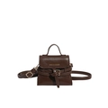 Mini bolso bandolera marrón oscuro con asa superior y correa ajustable para mujer - Marrón