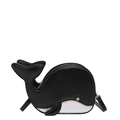 Borsa a tracolla creativa a forma di delfino nero con dettagli glitter argento iridescenti - 22*7*17cm / Stile 1 Nero