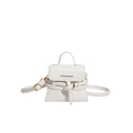 Matte witte vintage handtas met handvat en verstelbare schouderriem voor vrouwen - Wit