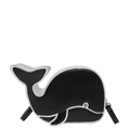 Borsa a tracolla creativa a forma di balena in pelle nera con finiture in argento olografico - 22*7*17cm / Stile 2 Nero