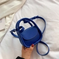Mini royal blue crossbody handbag for children made of smooth premium faux leather - Blue