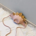 Sac bandoulière dinosaure rose pour enfants en similicuir souple avec détails jaunes - Rose