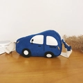 Blaue Cord-Umhängetasche in Autoform für Kinder mit verstellbarem Gurt und Reißverschluss - Blau