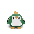 Sac bandoulière pingouin vert pour enfants avec décor de cœur jaune et lanière - Vert