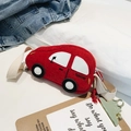 Rote Kinder-Gürteltasche in Autoform aus Cord mit verstellbarem Gurt und Reißverschluss - Rot