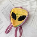 Mini zainetto alieno per bambine con sfumatura giallo-verde e spalline rosa acceso - Backpack / Rosa