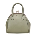 Sac à main rétro vert sauge forme coquillage avec motif litchi et fermoir en métal - Vert