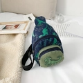 Kinderborsttas met dinosauruspatroon in marineblauw en groen met leuke prints - Groen