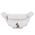 White Mickey Mouse kids waist bag in PU leather with adjustable nylon shoulder strap - White