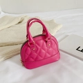 Mini sac bandoulière rose fuchsia en cuir PU avec motif matelassé élégant - Rouge Rose