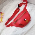 Kids red waist bag with Mickey Mouse print and adjustable strap for girls - Red