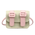 Kids mini color-block crossbody Cambridge bag in green and pink faux leather - Green